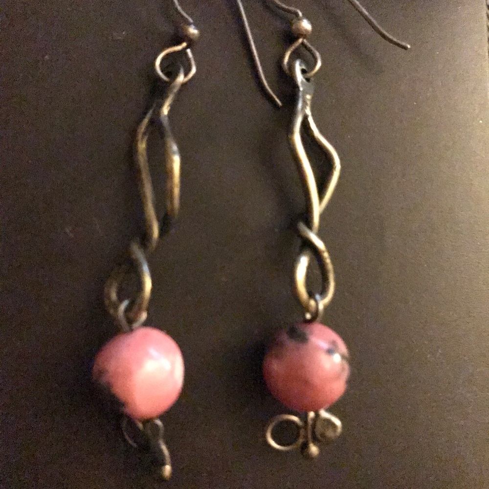 Rhodonite dangle earrings
